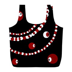 Red Pearls Full Print Recycle Bags (l) 