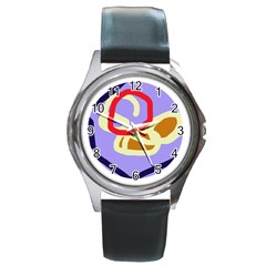 Abstract Circle Round Metal Watch by Valentinaart