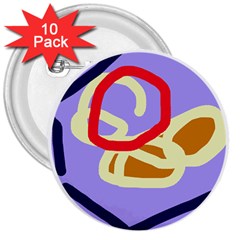 Abstract Circle 3  Buttons (10 Pack) 