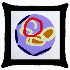 Abstract Circle Throw Pillow Case (black)