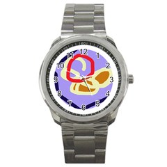 Abstract Circle Sport Metal Watch by Valentinaart