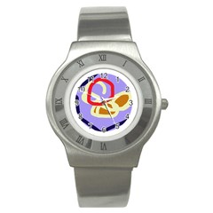 Abstract Circle Stainless Steel Watch by Valentinaart