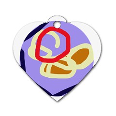 Abstract Circle Dog Tag Heart (one Side)