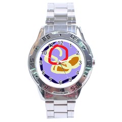 Abstract Circle Stainless Steel Analogue Watch