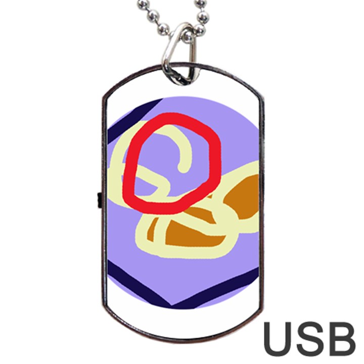 Abstract circle Dog Tag USB Flash (One Side)