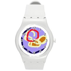 Abstract Circle Round Plastic Sport Watch (m) by Valentinaart