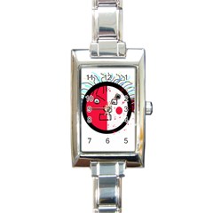 Angry Transparent Face Rectangle Italian Charm Watch