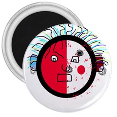 Angry Transparent Face 3  Magnets