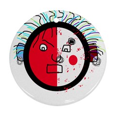 Angry Transparent Face Ornament (round)  by Valentinaart