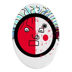 Angry Transparent Face Ornament (oval) 