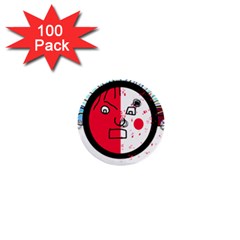 Angry Transparent Face 1  Mini Buttons (100 Pack) 