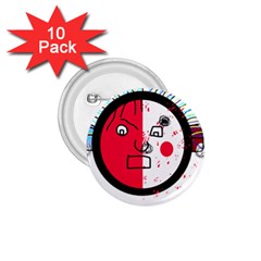 Angry Transparent Face 1 75  Buttons (10 Pack)