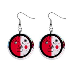 Angry Transparent Face Mini Button Earrings