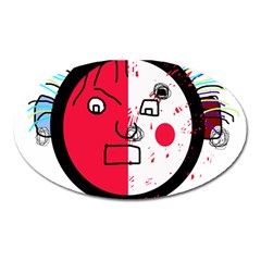 Angry Transparent Face Oval Magnet