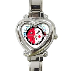 Angry Transparent Face Heart Italian Charm Watch