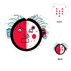 Angry Transparent Face Playing Cards (heart) 