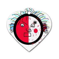 Angry Transparent Face Dog Tag Heart (one Side)