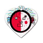 Angry transparent face Dog Tag Heart (Two Sides) Front