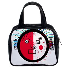 Angry Transparent Face Classic Handbags (2 Sides)