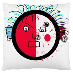 Angry Transparent Face Large Cushion Case (two Sides)