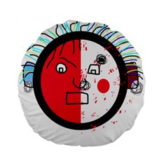 Angry Transparent Face Standard 15  Premium Round Cushions by Valentinaart