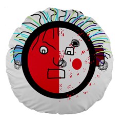 Angry Transparent Face Large 18  Premium Round Cushions