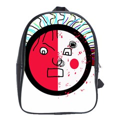 Angry Transparent Face School Bags (xl)  by Valentinaart