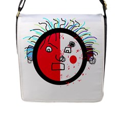 Angry Transparent Face Flap Messenger Bag (l) 