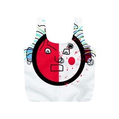 Angry Transparent Face Full Print Recycle Bags (s)  by Valentinaart