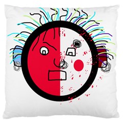 Angry Transparent Face Large Flano Cushion Case (one Side)