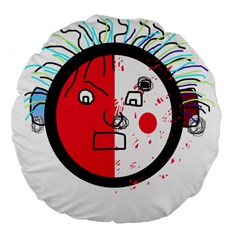 Angry Transparent Face Large 18  Premium Flano Round Cushions