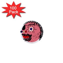 Abstract Face 1  Mini Buttons (100 Pack) 