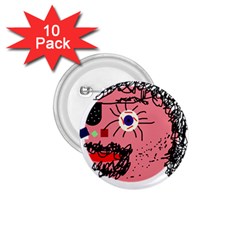 Abstract Face 1 75  Buttons (10 Pack)