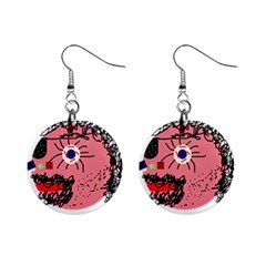 Abstract Face Mini Button Earrings