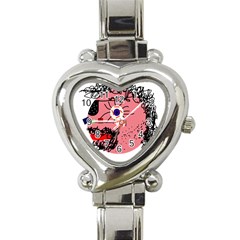 Abstract Face Heart Italian Charm Watch by Valentinaart