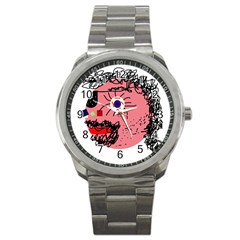 Abstract Face Sport Metal Watch by Valentinaart