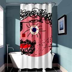 Abstract Face Shower Curtain 36  X 72  (stall)  by Valentinaart