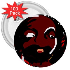 Abstract Face  3  Buttons (100 Pack) 