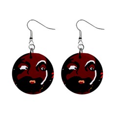 Abstract Face  Mini Button Earrings