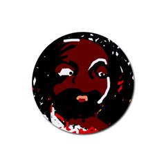 Abstract Face  Rubber Round Coaster (4 Pack) 