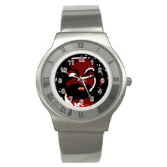 Abstract Face  Stainless Steel Watch