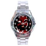 Abstract face  Stainless Steel Analogue Watch Front