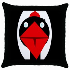 Duck Throw Pillow Case (black) by Valentinaart