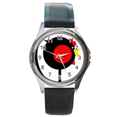 Fat Chicken Round Metal Watch