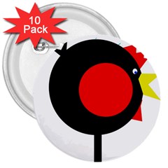 Fat Chicken 3  Buttons (10 Pack) 