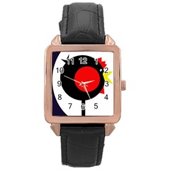 Fat Chicken Rose Gold Leather Watch 