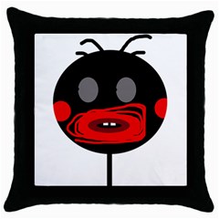 Face Throw Pillow Case (black)