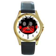 Face Round Gold Metal Watch