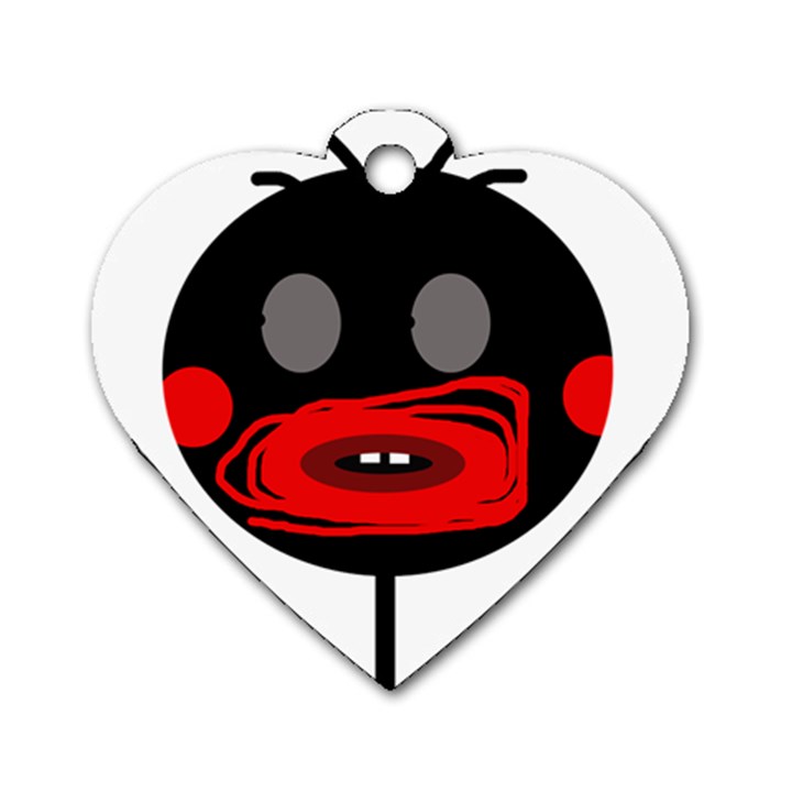 Face Dog Tag Heart (One Side)