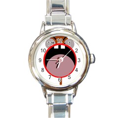 Funny Face Round Italian Charm Watch by Valentinaart